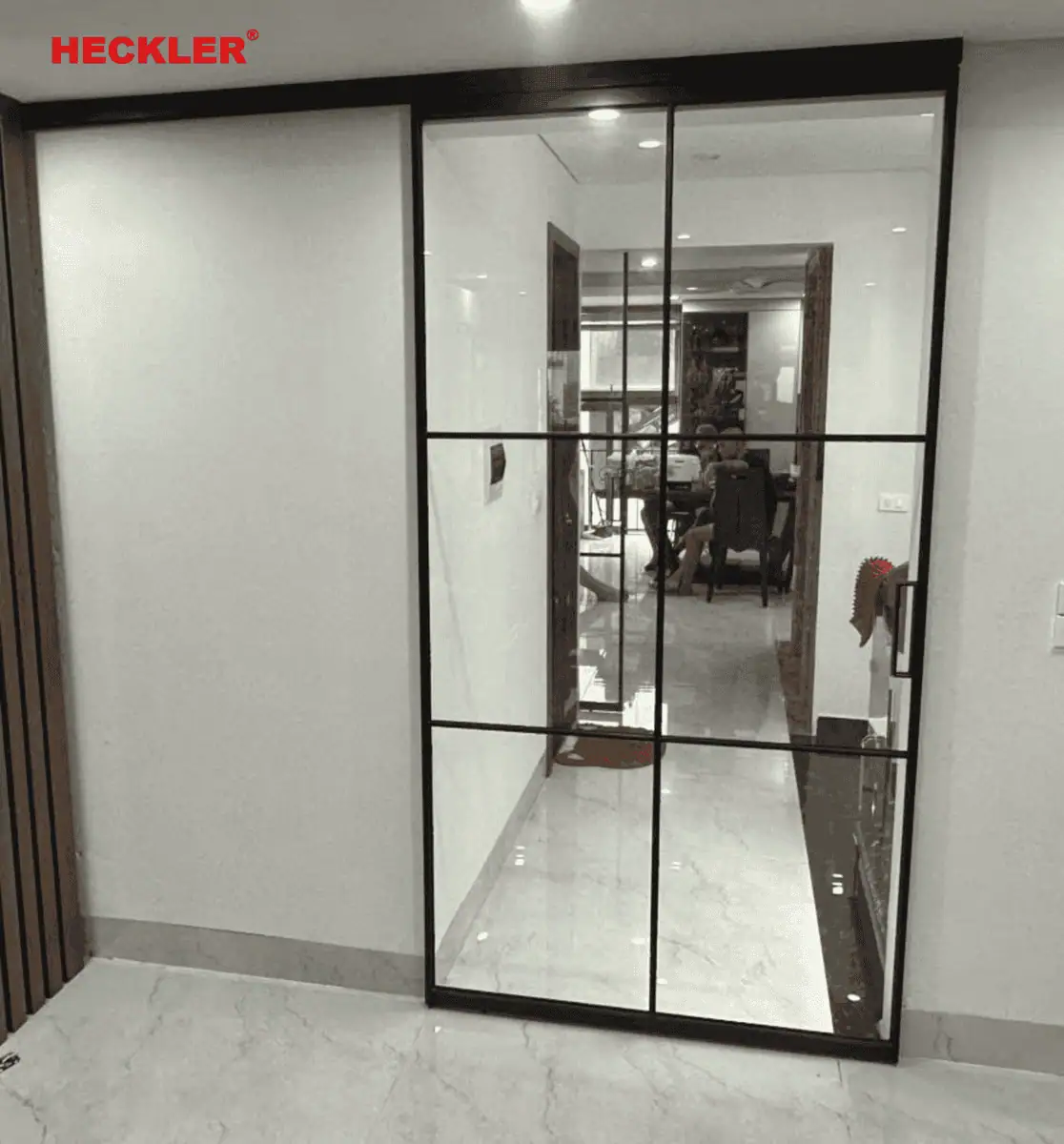 Cửa Lùa Slim Heckler — Cửa Lùa Không Ray Dưới, Ray Treo Trên - Ảnh 3
