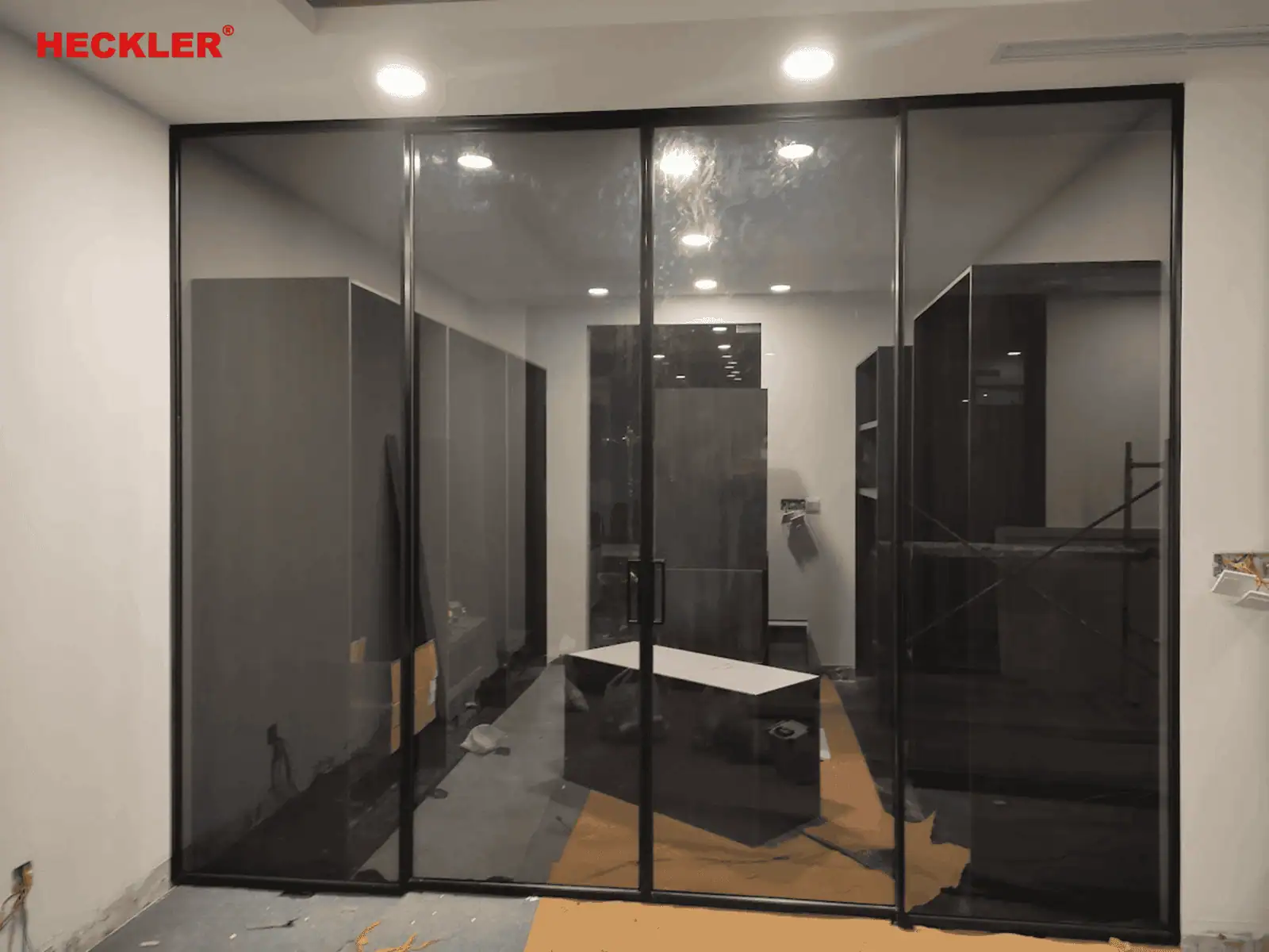 Cửa Lùa Slim Heckler — Cửa Lùa Không Ray Dưới, Ray Treo Trên - Ảnh 20
