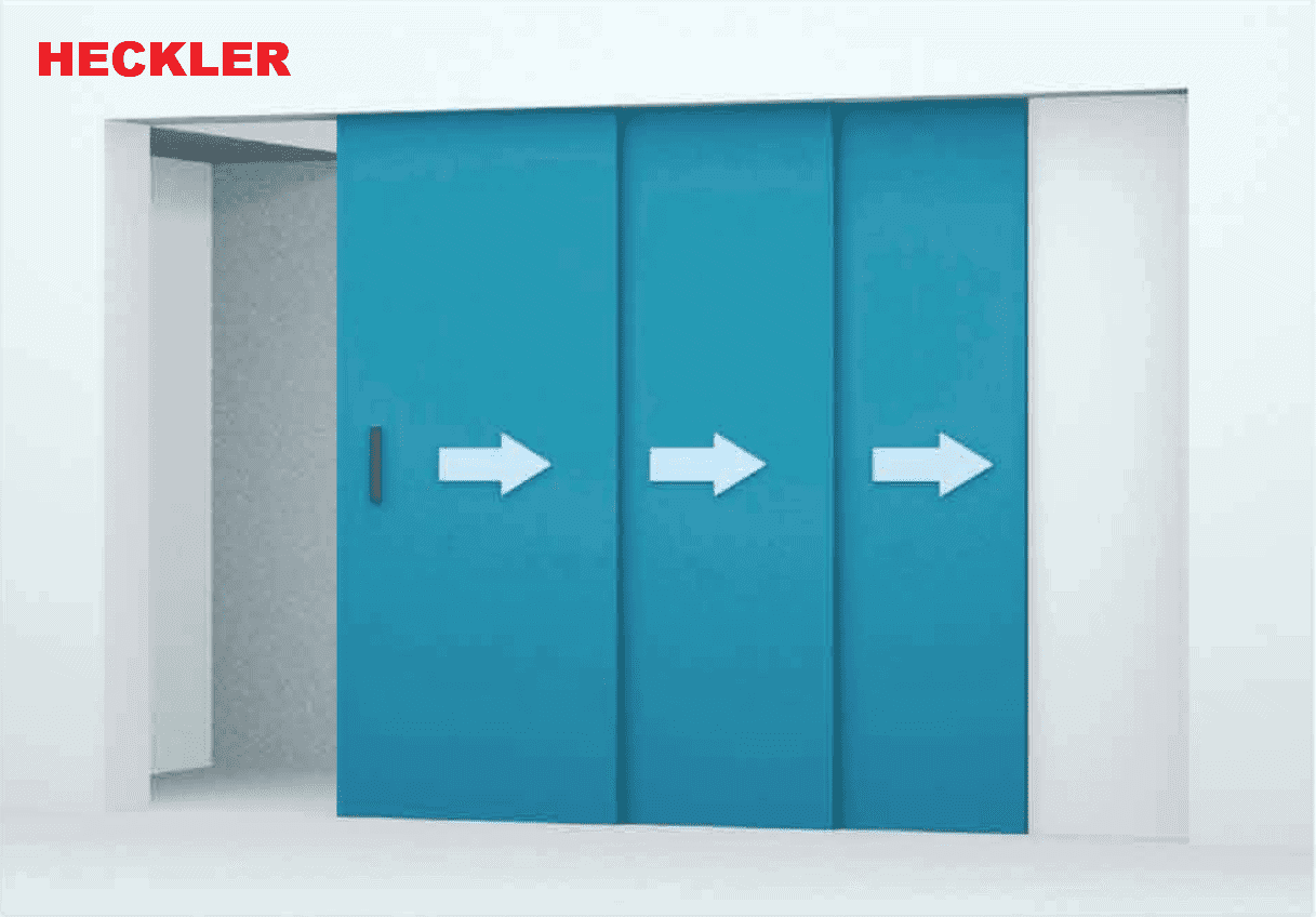 Hình ảnh cửa trượt 3 cánh chạy về 1 phía Hình ảnh cửa trượt 3 cánh chạy về 1 phía