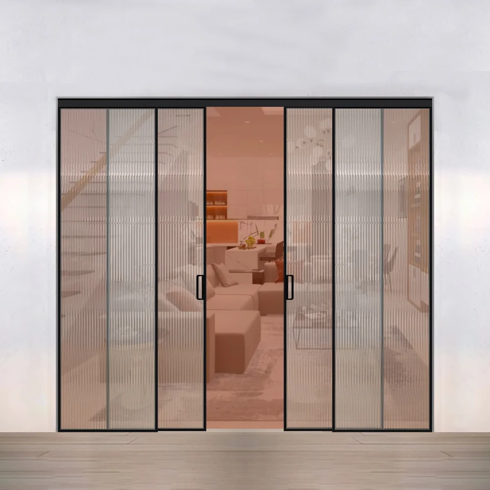 Cửa nhôm slim lùa 4 cánh 1 Cửa lùa (trượt) 4 cánh nhôm Slim