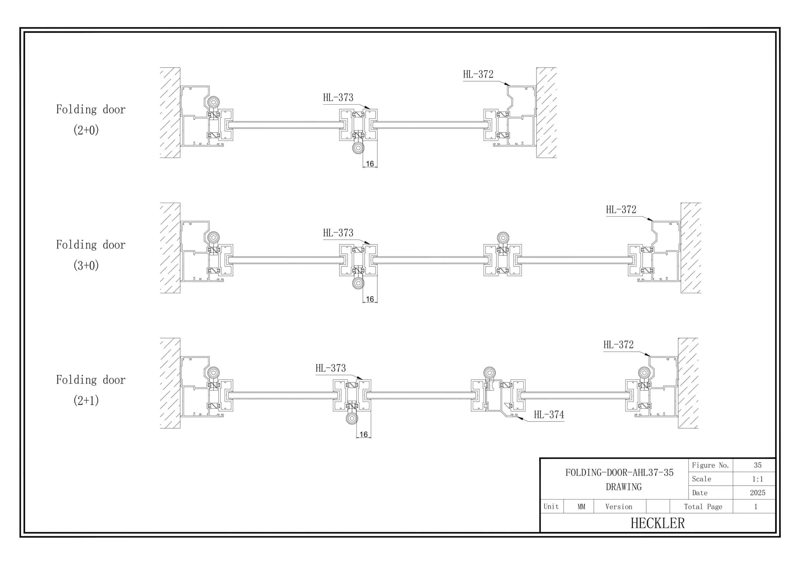 Mặt cắt nhôm cửa xếp slim 2 và 3 cánh