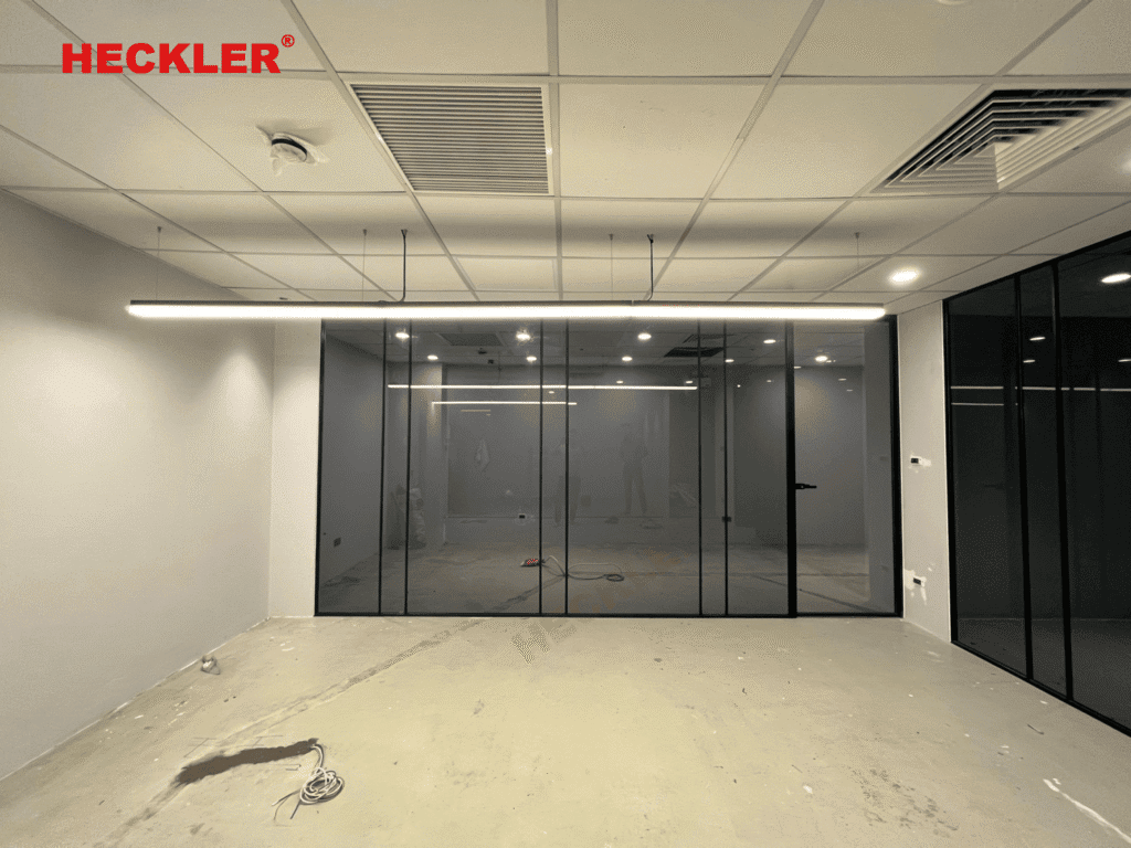 Thi công cửa slim Heckler tại 63-65 Ngô Thì Nhậm