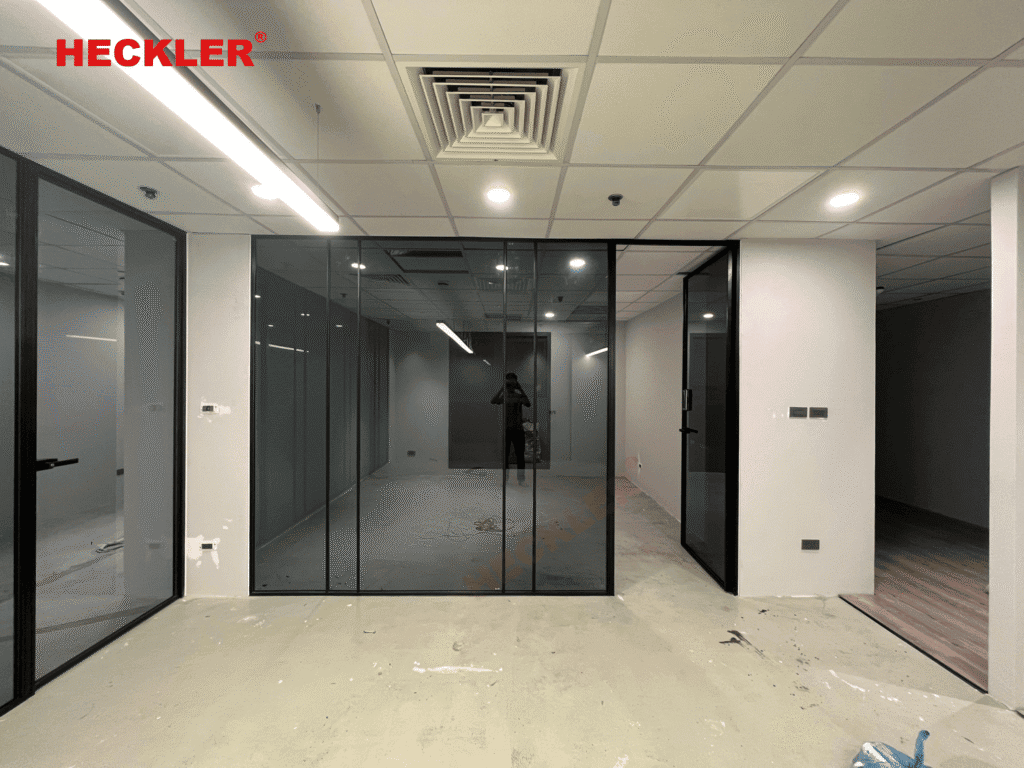 Thi công cửa slim Heckler tại 63-65 Ngô Thì Nhậm