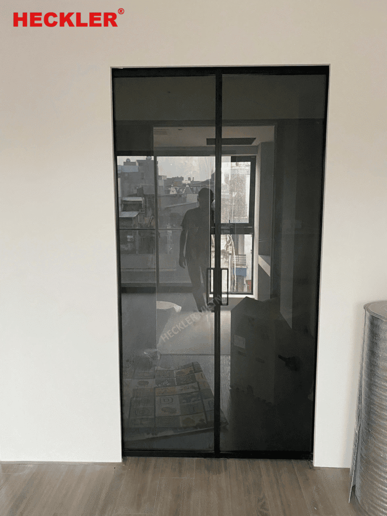 Thi công cửa nhôm slim tại phố Tôn Đức Thắng 12 Cửa nhôm slim Heckler lắp đặt tại Tôn Đức Thắng