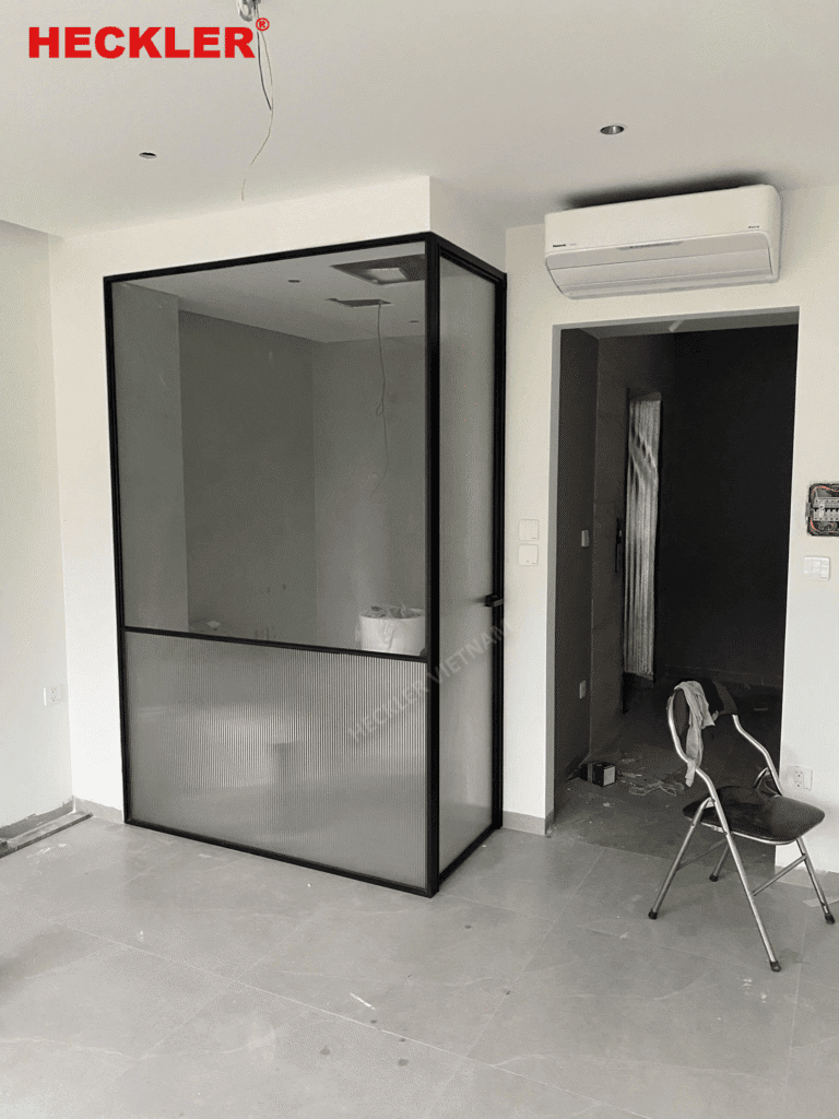 Thi công cửa nhôm slim tại phố Tôn Đức Thắng 15 Cửa nhôm slim Heckler lắp đặt tại Tôn Đức Thắng