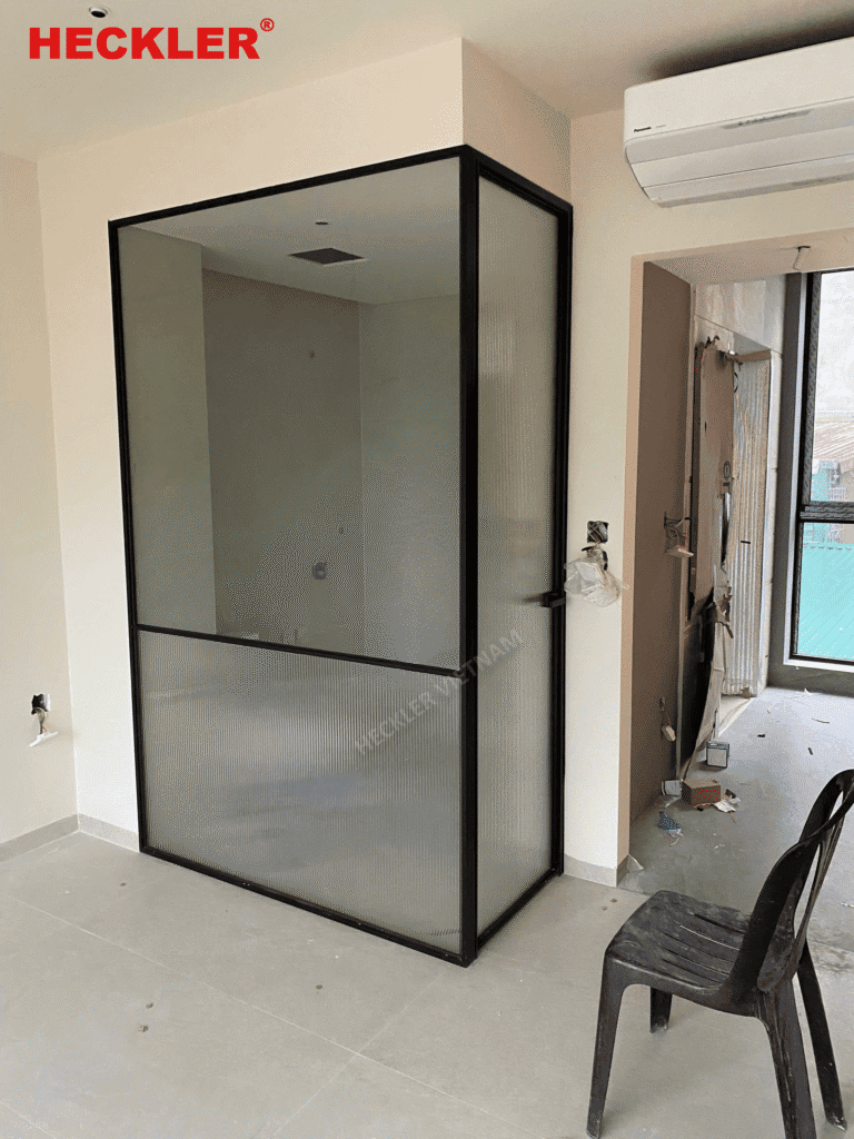 Thi công cửa nhôm slim tại phố Tôn Đức Thắng 17 Cửa nhôm slim Heckler lắp đặt tại Tôn Đức Thắng