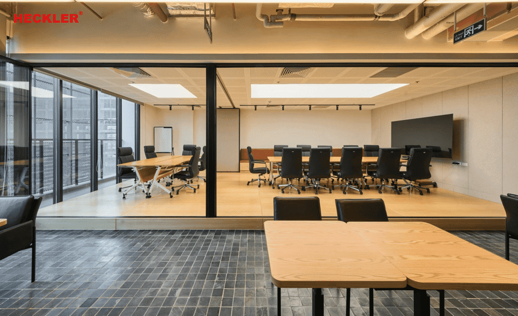 Hoàn thiện cửa slim xếp trượt Heckler tại Tòa văn phòng Heritage West Lake 24 Cửa slim xếp trượt Heckler tại Heritage West Lake